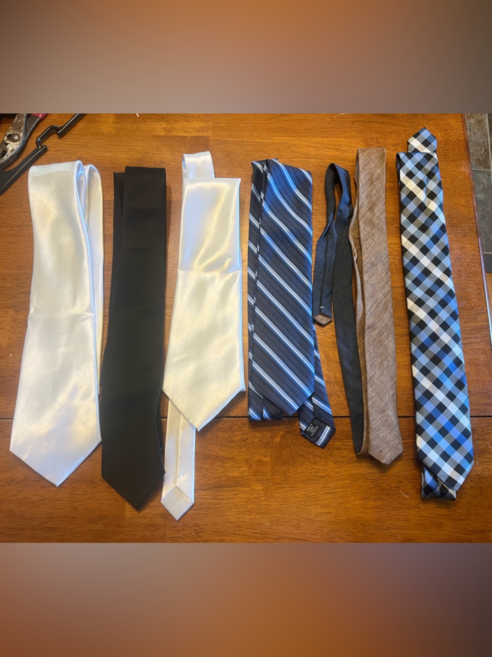 Men's Assorted Neckties Pack - White, Black, Blue, Gray, Brown